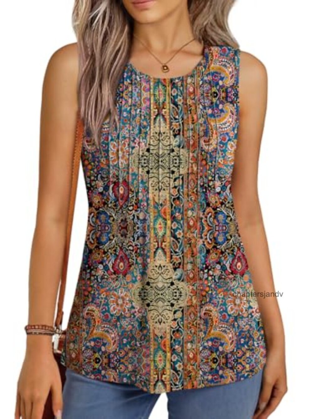 Loose Fit Sleeveless Tank Top Flowy Casual Summer